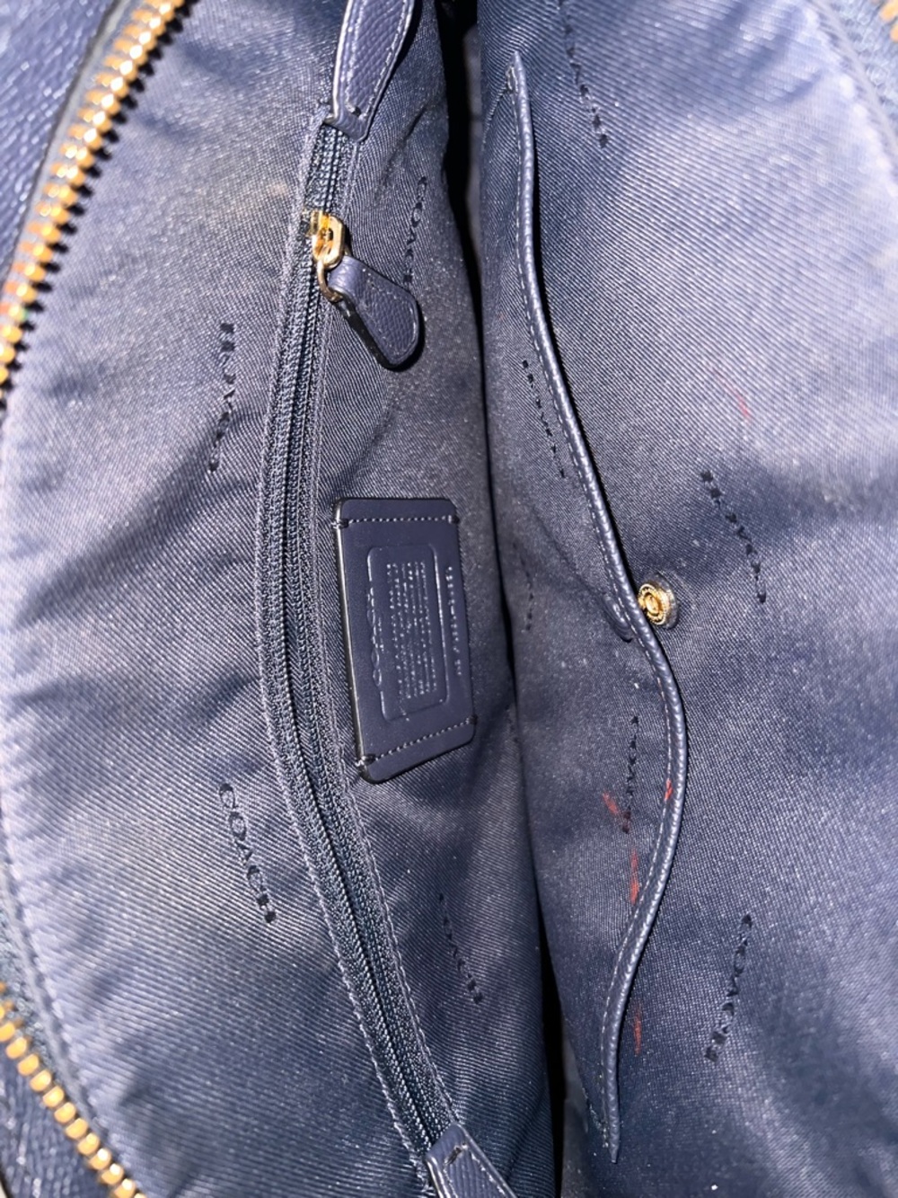 🌊✨Coach Navy Dome Satchel with Gold Hardware✨🌊 - Picture 5 of 8